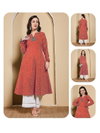 Red Colour Printed Cotton Best Kurtis Wholesale Shop In Surat FAR0120
